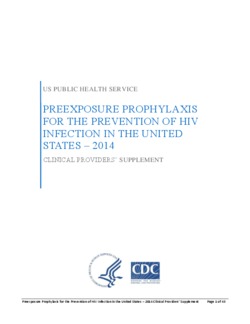 CDC PrEP Provider Supplement 2014