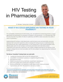 DPTC HIV Testing in Pharmacies Info Brief